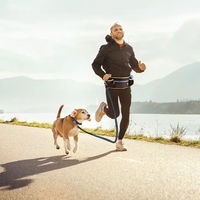 Produktbild von Duvo+ Canicross Sportgurt mit Joggingleine aus Neopren und Nylon für Hunde Blau Schwarz