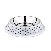 Produktbild von Duvo+ Deco Fix Dots Futternapf XL für Hunde und Katzen aus Edelstahl in Weiß mit 2100 ml Fassungsvermögen - 2100 ml