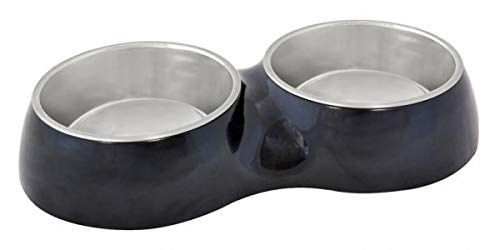 Produktbild von DUVO+ Doppel-Futtersäule aus Melamin in Schwarz 2 x 750 ml - 2 x 750 ml