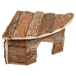Duvo+ Eck-Lodge aus Rinde für Nagetiere, Braun, 22 x 22 x 13 cm - 490 g – Bild 1 von 3