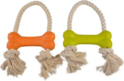 Duvo+ Eco Kauspielzeug Knochen aus Gummi mit Bambus und Reis für Hunde – Bild 1 von 5