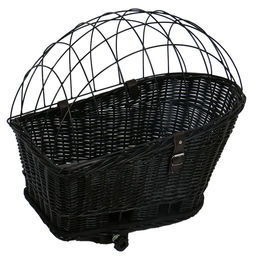 Produktbild von Duvo+ Fahrradkorb aus Weide mit Kissen für Katzen in Schwarz