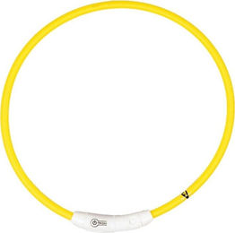 DUVO+ Flash LED Leuchthalsband aus Silikon mit USB-Ladefunktion Gelb Größe M – Bild 1 von 1