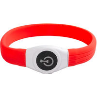 Produktbild von Duvo+ Flash Light Ring Maxi Leuchtring für Hunde aus Silikon mit USB-Ladefunktion in Rot 45 x 2,5 x 1 cm