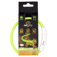 Produktbild von Duvo+ Flash Light Ring USB Hundehalsband aus Nylon in Grün mit wiederaufladbarem Akku 35 cm - 35 cm