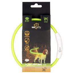 Duvo+ Flash Light Ring USB Leuchthalsband für Hunde aus Nylon in Grün – Bild 1 von 4