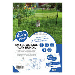 Duvo+ Freilaufgehege XL für Kaninchen und Meerschweinchen aus Metall Schwarz 180x120x70cm – Bild 1 von 4