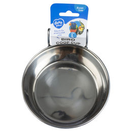 Duvo+ Futternapf aus Edelstahl mit Haken für Vögel Größe L Silber – Bild 1 von 3