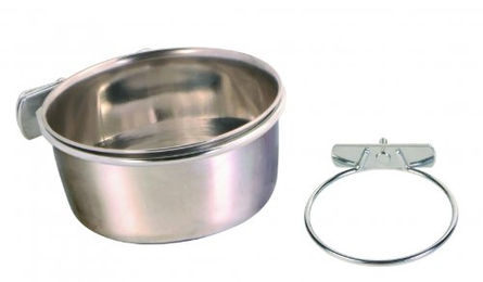 Duvo+ Futternapf aus Edelstahl mit Schraubbefestigung für Vögel und Nager XS Silber - 210 ml – Bild 1 von 5