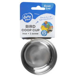 Duvo+ Futternapf für Vögel aus Edelstahl in Silber Größe XS mit Schraube – Bild 1 von 4