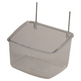 Produktbild von Duvo+ Futternapf für Vögel transparent mit Aluhaken aus Kunststoff