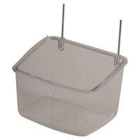 Produktbild von Duvo+ Futternapf für Vögel transparent mit Aluhaken aus Kunststoff