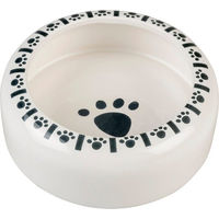 Produktbild von Duvo+ Futternapf Stone Bunny Paw aus Keramik für Kaninchen und Nagetiere Größe L Weiß/Schwarz - 0,75 l