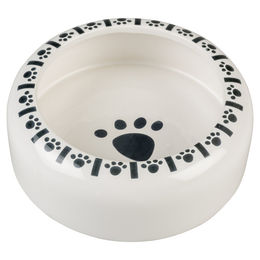 Duvo+ Futternapf Stone Bunny Paw Keramik weiß/schwarz Größe S - 100 ml – Bild 1 von 2
