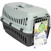 Produktbild von Duvo+ Gipsy Eco Transportbox für Hund und Katze aus Kunststoff mit Metalltür Größe S Grau/Schwarz