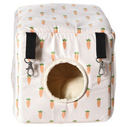 Duvo+ Hängehaus Cube Carrot aus Plüsch für Nagetiere weiß 22,5cm – Bild 1 von 7