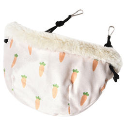 Duvo+ Hängematte Carrot aus Plüsch für Nagetiere Weiß Orange 22,5x22,5x13 cm – Bild 1 von 7