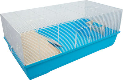 Duvo+ Harmony Die Schlümpfe Nagerkäfig XL Blau 100x54x40 cm mit Holz-Zubehör für Nagetiere – Bild 1 von 5