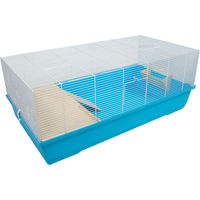 Produktbild von Duvo+ Harmony Die Schlümpfe Nagerkäfig XL Blau 100x54x40 cm mit Holz-Zubehör für Nagetiere