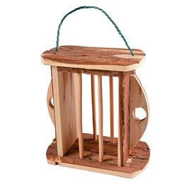 Duvo+ Heuraufe aus Holz mit Rinde für Nagetiere 20x12x20cm – Bild 1 von 5