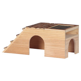 Duvo+ Holz-Gartenhaus Häuschen für Kaninchen und Meerschweinchen in Braun – Bild 1 von 3