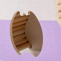 Duvo+ Holz Spielhaus für Kaninchen und Nagetiere in Lila und Weiß - 1 Stk. – Bild 1 von 4
