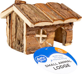 Duvo+ Holzlodge aus Rinde als Spiel- und Rückzugshäuschen für Nagetiere – Bild 1 von 5