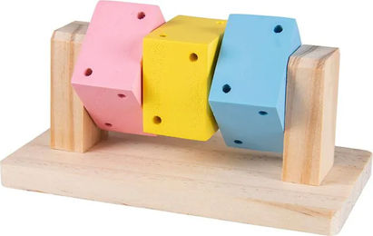 Duvo+ Holzspielzeug Spinnwürfel für kleine Nagetiere Bunt – Bild 1 von 5