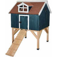 Produktbild von Duvo+ Hühnerstall Norwegian House Woodland Design aus FSC-zertifiziertem Holz in Natur und Blau