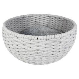 Duvo+ Hundebett Oyster rund aus Baumwollseil grau für kleine Hunde – Bild 1 von 10