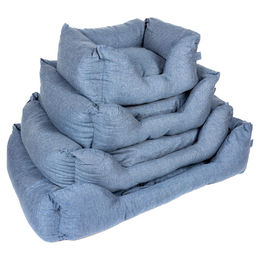 Duvo+ Hundebett Textura Eco rechteckig blau Größe L aus Polyester – Bild 1 von 2