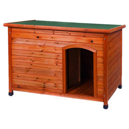 Produktbild von Duvo+ Hundehütte Woodland Balto Classic aus Holz für mittlere Hunde in Braun, 116 x 76 x 82 cm, wasserdicht