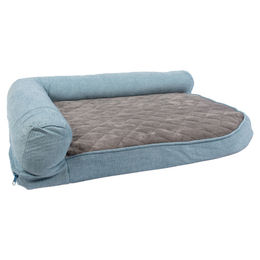 Duvo+ Hundekissen aus Memory Foam mit Tweed-Bezug in Blau/Schwarz Größe M – Bild 1 von 5