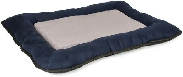 Duvo+ Hundekissen Bench Duotex Eco Plüsch blau/grau Größe M – Bild 1 von 2