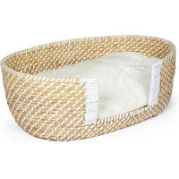 Produktbild von Duvo+ Hundekorb aus Weide mit Kissen Boho Beige Weiß Größe S