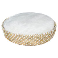 Produktbild von Duvo+ Hundekorb aus Weide mit Kissen rund Beige Weiß Größe L