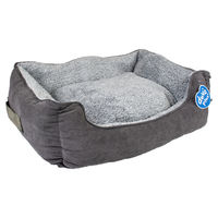 Produktbild von Duvo+ Hundekorb Corduroy Ash Rechteckig Größe L Grau Schwarz Blau mit herausnehmbarem Kissen