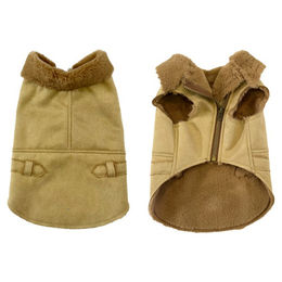 Duvo+ Hundemantel Winter aus Kunstleder Beige Größe S - 1 Stk. – Bild 1 von 3