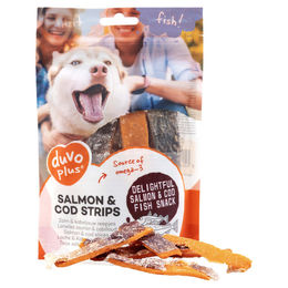 Duvo+ Hundesnack Huhn & Fisch Strips aus Trockenfleisch getreidefrei und glutenfrei 80 g – Bild 1 von 1