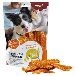 Produktbild von Duvo+ Hundesnack Huhn Jerkies Trockenfleisch getreidefrei glutenfrei ohne Zucker 100 g
