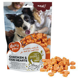 Duvo+ Hundesnack Huhn & Kabeljau Herzen getreidefrei und glutenfrei 180 g - 180 g – Bild 1 von 4