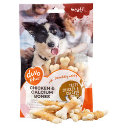Duvo+ Hundesnack Kauknochen Huhn und Kalzium getreidefrei glutenfrei ohne Zucker 100 g – Bild 1 von 4