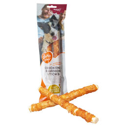 Produktbild von Duvo+ Hundesnack Kausnack Rindshaut und Huhn Sticks Größe L Getreidefrei und Glutenfrei