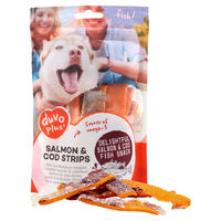 Produktbild von Duvo+ Hundesnack Lachs und Kabeljau Strips getreidefrei und glutenfrei 150 g