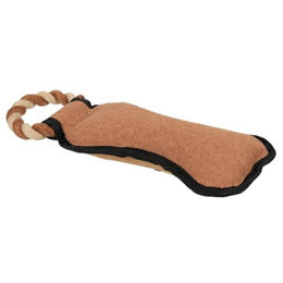 Duvo+ Hundespielzeug Beißknochen aus Canvas und recyceltem Polyester in Bunt und Beige 11x28x5cm – Bild 1 von 3
