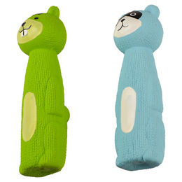 Duvo+ Hundespielzeug Biber oder Panda aus Latex als Quietschspielzeug in Türkis – Bild 1 von 2