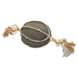 Produktbild von Duvo+ Hundespielzeug Canvas Ball mit Leine aus Stoff in Naturfarben
