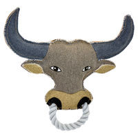 Produktbild von Duvo+ Hundespielzeug Canvas Stier aus Stoff in Braun Rot Grau