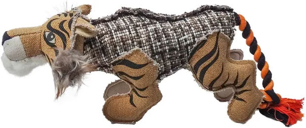 Duvo+ Hundespielzeug Canvas Tiger Plüschspielzeug aus Stoff für alle Hundegrößen – Bild 1 von 4