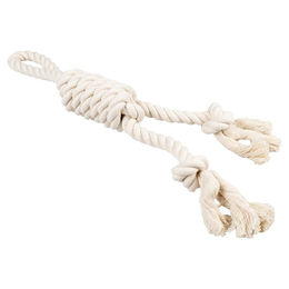 Produktbild von Duvo+ Hundespielzeug ECO Baumwoll-Tau mit 1 Schlaufe weiß 42 cm